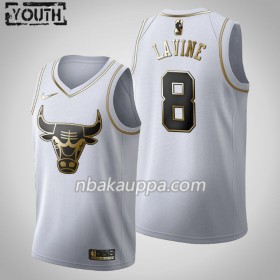 Chicago Bulls Zach LaVine 8 Nike 2019-2020 Valkoinen Golden Edition Pelipaidat Swingman - Lasten